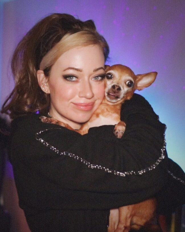jorden makelle with chihuahua tito